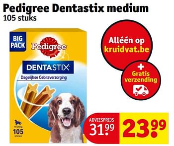 Promoties Pedigree dentastix medium - Pedigree - Geldig van 14/05/2024 tot 26/05/2024 bij Kruidvat