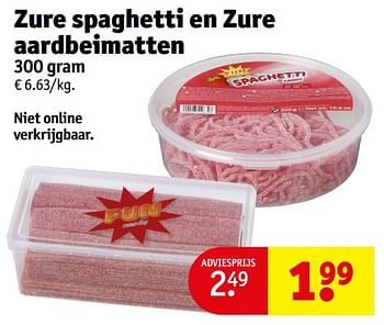 Promoties Zure spaghetti en zure aardbeimatten - Huismerk - Kruidvat - Geldig van 14/05/2024 tot 26/05/2024 bij Kruidvat