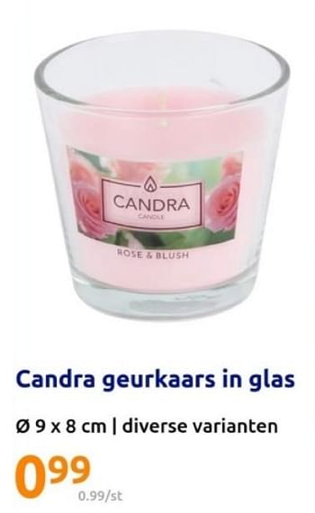Promoties Candra geurkaars in glas - Candra - Geldig van 15/05/2024 tot 21/05/2024 bij Action