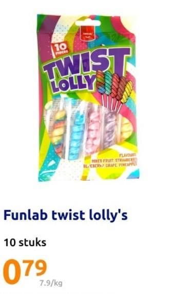 Promoties Funlab twist lolly`s - Huismerk - Action - Geldig van 15/05/2024 tot 21/05/2024 bij Action