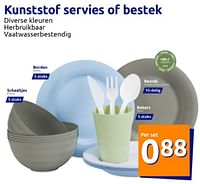 Kunststof servies of bestek per set-Huismerk - Action