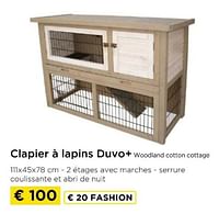 Promotions Clapier à lapins duvo+ woodland cotton cottage - Duvoplus - Valide de 09/05/2024 à 20/05/2024 chez Molecule