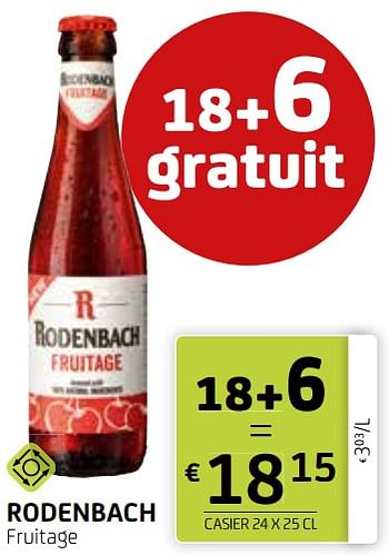 Promotions Rodenbach fruitage - Rodenbach - Valide de 10/05/2024 à 23/05/2024 chez BelBev