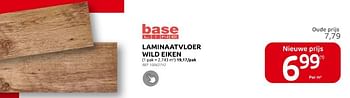 Promoties Laminaatvloer wild eiken - Base Line - Geldig van 15/05/2024 tot 27/05/2024 bij Brico