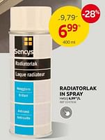Promoties Radiatorlak in spray - Sencys - Geldig van 15/05/2024 tot 27/05/2024 bij Brico