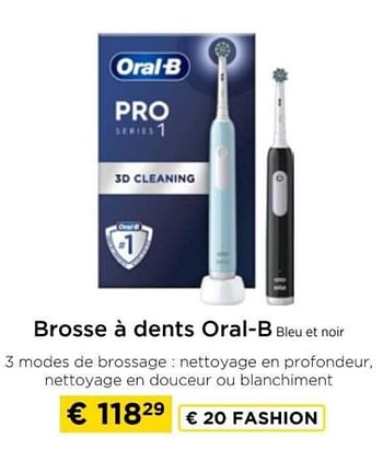 Promotions Brosse à dents oral-b bleu et noir - Oral-B - Valide de 09/05/2024 à 20/05/2024 chez Molecule