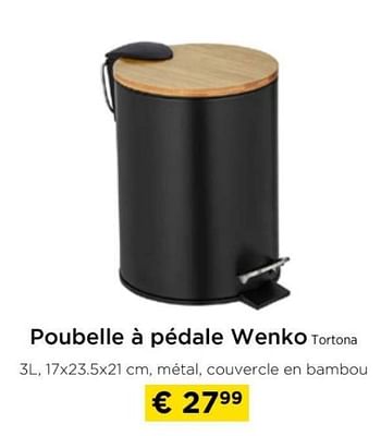 Promotions Poubelle à pédale wenko tortona - Wenko - Valide de 09/05/2024 à 20/05/2024 chez Molecule