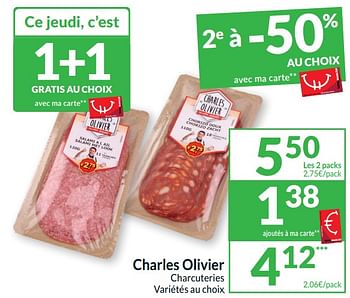 Promotions Charles olivier charcuteries - Charles Olivier - Valide de 14/05/2024 à 20/05/2024 chez Intermarche