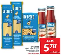 Promotions De cecco pâtes grandi ou passata classica - De Cecco - Valide de 14/05/2024 à 20/05/2024 chez Intermarche