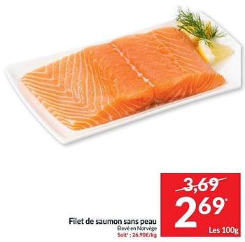 Promotions Filet de saumon sans peau - Produit maison - Intermarche - Valide de 14/05/2024 à 20/05/2024 chez Intermarche