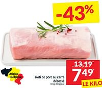 Promotions Rôti de porc au carré désossé - Produit maison - Intermarche - Valide de 14/05/2024 à 20/05/2024 chez Intermarche