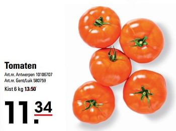 Promotions Tomaten - Produit Maison - Sligro - Valide de 16/05/2024 à 03/06/2024 chez Sligro