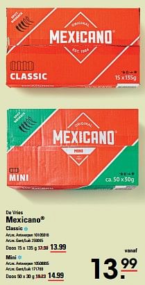Promoties Mexicano classic - De vries - Geldig van 16/05/2024 tot 03/06/2024 bij Sligro