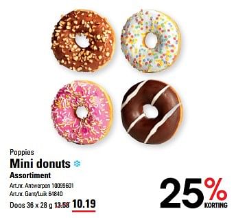 Promoties Mini donuts assortiment - Poppies - Geldig van 16/05/2024 tot 03/06/2024 bij Sligro
