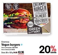 Promoties Vegan burgers - Greenway - Geldig van 16/05/2024 tot 03/06/2024 bij Sligro