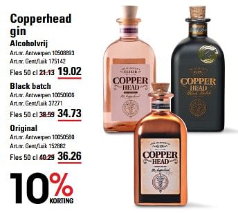 Promoties Gin alcoholvrij - Copperhead - Geldig van 16/05/2024 tot 03/06/2024 bij Sligro