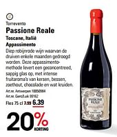 Promoties Torrevento passione reale toscane appassimento - Rode wijnen - Geldig van 16/05/2024 tot 03/06/2024 bij Sligro