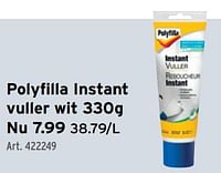 Promoties Polyfilla instant vuller wit - Polyfilla - Geldig van 15/05/2024 tot 21/05/2024 bij Gamma