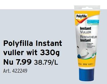 Promoties Polyfilla instant vuller wit - Polyfilla - Geldig van 15/05/2024 tot 21/05/2024 bij Gamma