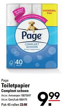 Promoties Toiletpapier compleet schoon - Page - Geldig van 16/05/2024 tot 03/06/2024 bij Sligro