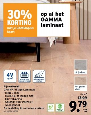 Promoties Gamma village laminaat - Huismerk - Gamma - Geldig van 15/05/2024 tot 21/05/2024 bij Gamma