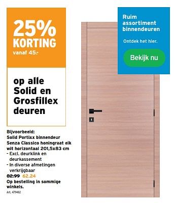 Promoties Solid portixx binnendeur senza classico honingraat eik wit horizontaal - Solid - Geldig van 15/05/2024 tot 21/05/2024 bij Gamma