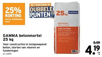 Promoties Gamma betonmortel - Huismerk - Gamma - Geldig van 15/05/2024 tot 21/05/2024 bij Gamma