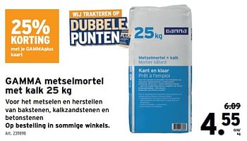 Promoties Gamma metselmortel met kalk - Huismerk - Gamma - Geldig van 15/05/2024 tot 21/05/2024 bij Gamma