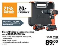 Black+decker klopboormachine accu bcd003c2k-Black & Decker