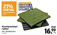 Promoties Kunstgrastegel rubber - Huismerk - Gamma - Geldig van 15/05/2024 tot 21/05/2024 bij Gamma