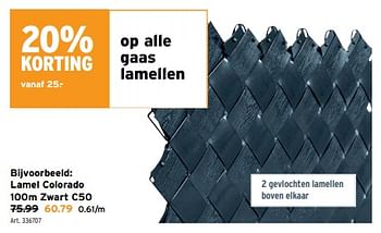 Promoties Lamel colorado zwart c50 - Huismerk - Gamma - Geldig van 15/05/2024 tot 21/05/2024 bij Gamma