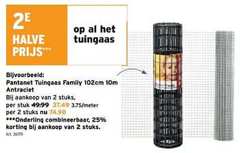 Promoties Pantanet tuingaas family antraciet - Huismerk - Gamma - Geldig van 15/05/2024 tot 21/05/2024 bij Gamma