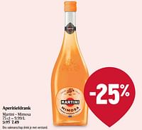 Promoties Aperitiefdrank martini - mimosa - Martini - Geldig van 16/05/2024 tot 22/05/2024 bij Delhaize