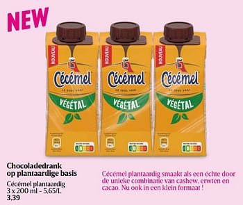 Promoties Chocoladedrank op plantaardige basis cécémel plantaardig - Cecemel - Geldig van 16/05/2024 tot 22/05/2024 bij Delhaize