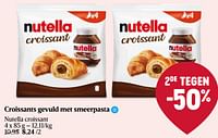 Croissants gevuld met smeerpasta nutella croissant-Nutella