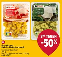 Promoties Gevulde pasta cappelletti met ham - Huismerk - Delhaize - Geldig van 16/05/2024 tot 22/05/2024 bij Delhaize