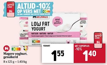 Promoties Magere yoghurt, gesuikerd - Huismerk - Delhaize - Geldig van 16/05/2024 tot 22/05/2024 bij Delhaize
