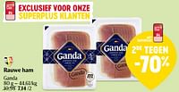 Promoties Rauwe ham - Ganda - Geldig van 16/05/2024 tot 22/05/2024 bij Delhaize