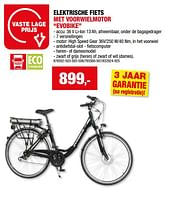Promoties Elektrische fiets met voorwielmotor evobike - Evobike - Geldig van 15/05/2024 tot 26/05/2024 bij Hubo
