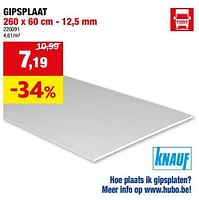 Promoties Gipsplaat - Knauf - Geldig van 15/05/2024 tot 26/05/2024 bij Hubo