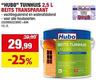 Promoties Hubo tuinhuis beits transparant - Huismerk - Hubo  - Geldig van 15/05/2024 tot 26/05/2024 bij Hubo