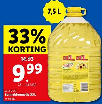 Promoties Zonnebloemolie xxl - Vita D'or - Geldig van 22/05/2024 tot 28/05/2024 bij Lidl