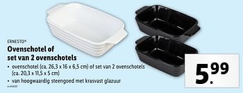 Promoties Ovenschotel of set van 2 ovenschotels - Ernesto - Geldig van 22/05/2024 tot 28/05/2024 bij Lidl