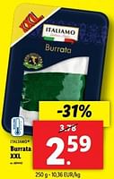 Promoties Burrata xxl - Italiamo - Geldig van 22/05/2024 tot 28/05/2024 bij Lidl