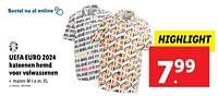Promoties Uefa euro 2024 katoenen hemd voor volwassenen - Huismerk - Lidl - Geldig van 22/05/2024 tot 28/05/2024 bij Lidl