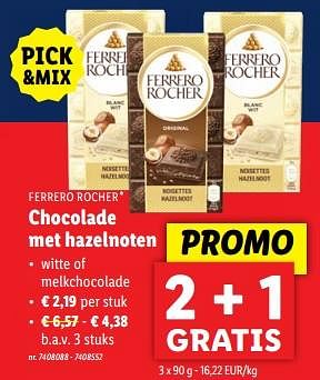 Promotions Chocolade met hazelnoten - Ferrero - Valide de 22/05/2024 à 28/05/2024 chez Lidl