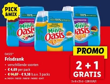 Promotions Frisdrank - Oasis - Valide de 22/05/2024 à 28/05/2024 chez Lidl