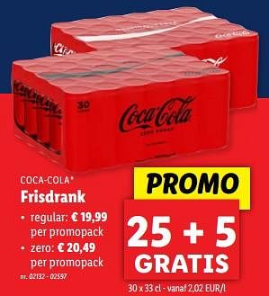 Promotions Frisdrank - Coca Cola - Valide de 22/05/2024 à 28/05/2024 chez Lidl