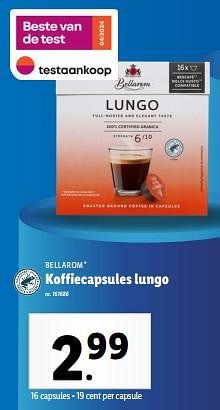Promoties Koffiecapsules lungo - Bellarom - Geldig van 22/05/2024 tot 28/05/2024 bij Lidl