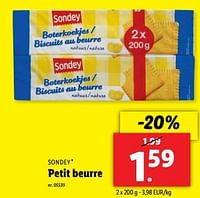 Promoties Petit beurre - Sondey - Geldig van 22/05/2024 tot 28/05/2024 bij Lidl